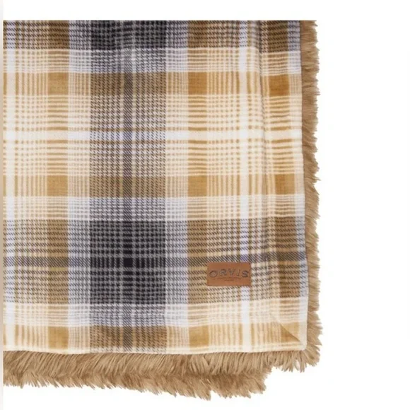 Orvis Cozy Luxe Throw 60” x 70” 100% Polyester Machine Washable Brown - Picture 4 of 6